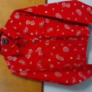 Boston proper bandana print shirt jacket  size med.